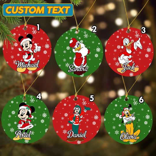 Mickey And Friends Tree Gift Christmas Ornament, Mickey Mouse Xmas Ornament, Cartoon Movie Ceramic Ornament Home Decoration