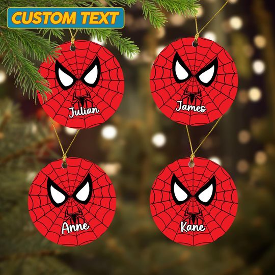Spiderman Christmas Ornament, Spiderman Movie Xmas Ornament, Spiderman Superhero Movie Ceramic Ornament Home Decoration