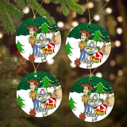 Woody And Buzz Lightyear Christmas Ornament, Toy Story Xmas Ornament, Woody Buzz Lightyear Ceramic Ornament Home Decoration