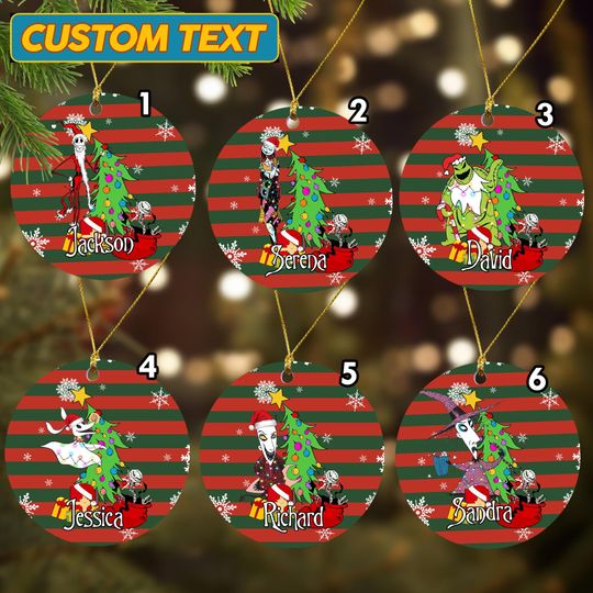 Ghost With Tree Christmas Ornament, The Nightmare Before Christmas Xmas Ornament, Horror Ceramic Ornament Home Decoration