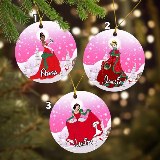 Tiana Cinde Snow White Christmas Ornament, Princess Movie Xmas Ornament, Beauty Princess Ceramic Ornament Home Decoration
