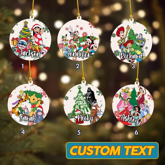 Mickey And Friends Santa Hat Christmas Ornament, Cartoon Mivue Xmas Ornament, Characters Cartoon Ceramic Ornament Home Decoration