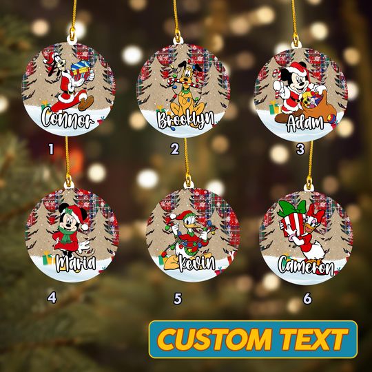 Happy Mickey And Friends Christmas Ornament, Mickey Mouse Xmas Ornament, Cartoon Movie Ceramic Ornament Home Decoration