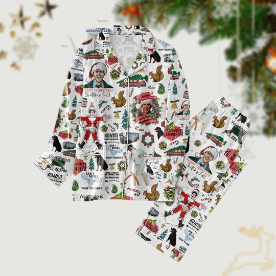 Merry Christmas Shitters Full Pajamas Set, White Christmas Song Fyjamas, Clark Griswold Xmas Shirt Pants Set, Funny Christmas Gift