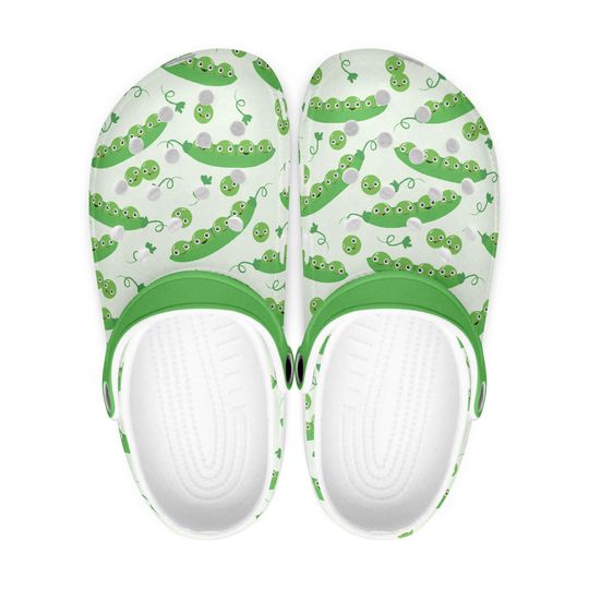 Funny pea clogs for men - boys | Kawaii mules | Vegetable design slippers | Kawaii shoes with peas, gift for gardeners