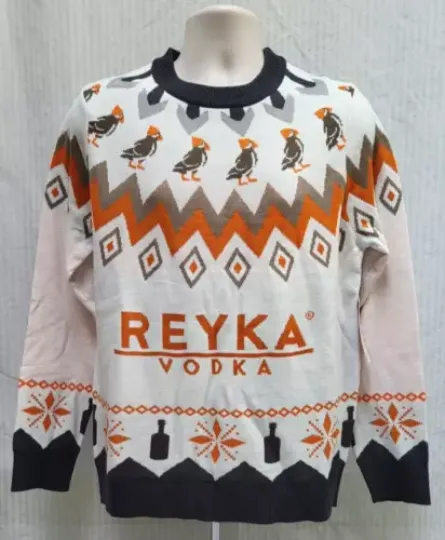 NWT REYKA Vodka Tipsy Elves Ugly Christmas Sweater  - Size M