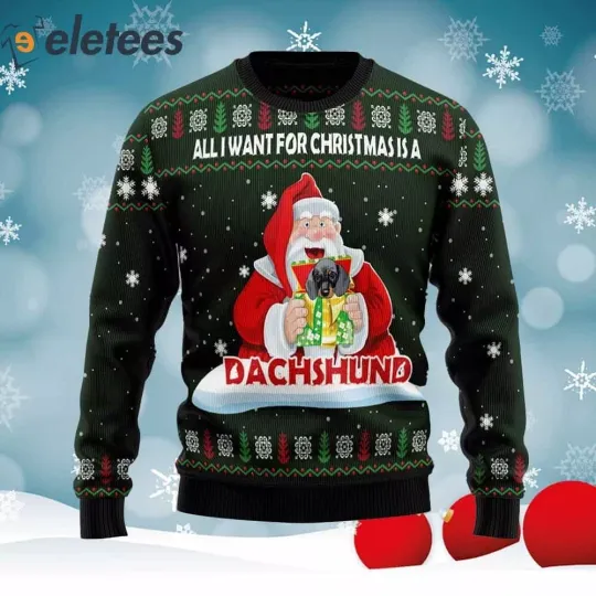 Dachshund Gift Knitted Ugly Christmas Sweater CNJ7TOHC