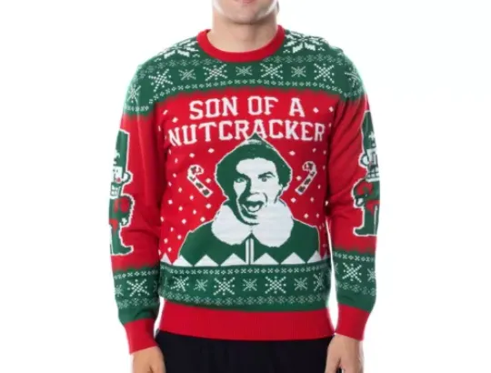 Elf Son of a Nutcracker Funny Movie Ugly Christmas Sweaters Full Sizes XS-5XL