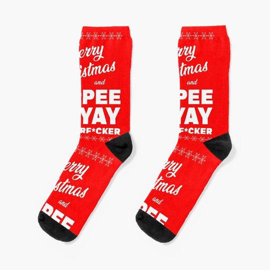 MERRY CHRISTMAS AND YIPPEE KI YAY MOTHERF*CKER, die hard christmas Socks