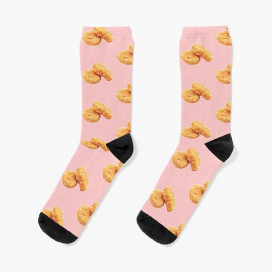 Sparkly Crispy Deep Fried Chicken Nuggets Funny Girly Gift Socks