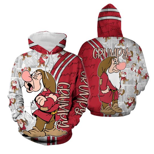 Disney Grumpy Red 3D Hoodie