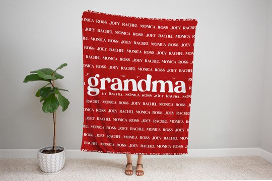Grandma Grandpa Custom Blanket, Personalized Name Blanket, Personalized Family Name Blanket, Birthday Vacation Newlywed Gift, Christmas Gift