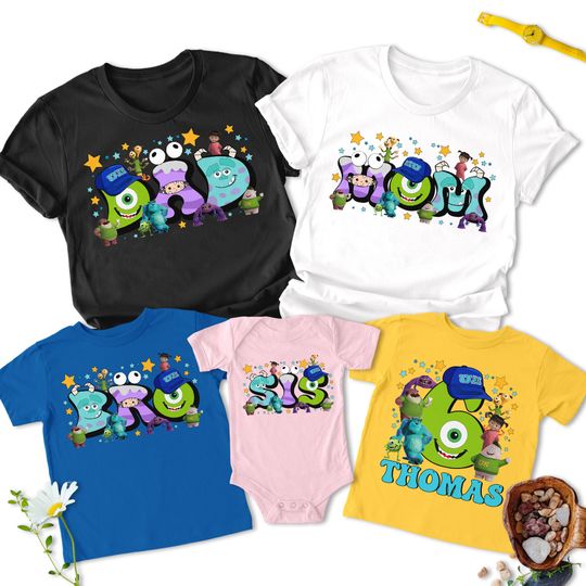 Personalized Monsters Inc Birthday Shirt, Monsters Inc Family Matching Shirts, Birthday Trip Shirt, Mike And Sully Birthday Boy Party Tee