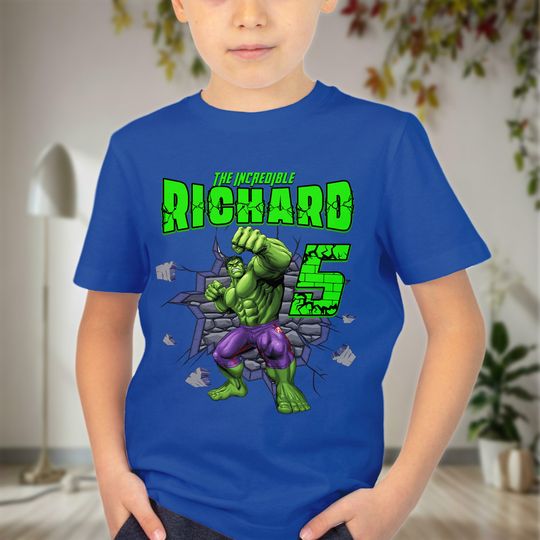 Personalized Hulk Character Matching Family Birthday Shirts, Custom Green Superhero Birthday Boy Tee, Hulk Hero Theme Kid Shirt RE