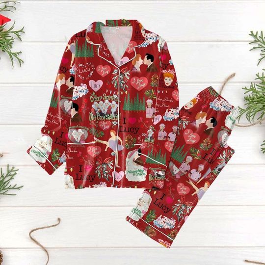 Christmas I Love Lucy Pajamas, I Love Lucy Pajamas Pants, I Love Lucy Holiday Pajamas, I Love Lucy Pjs Christmas, I Love Lucy Pj Set