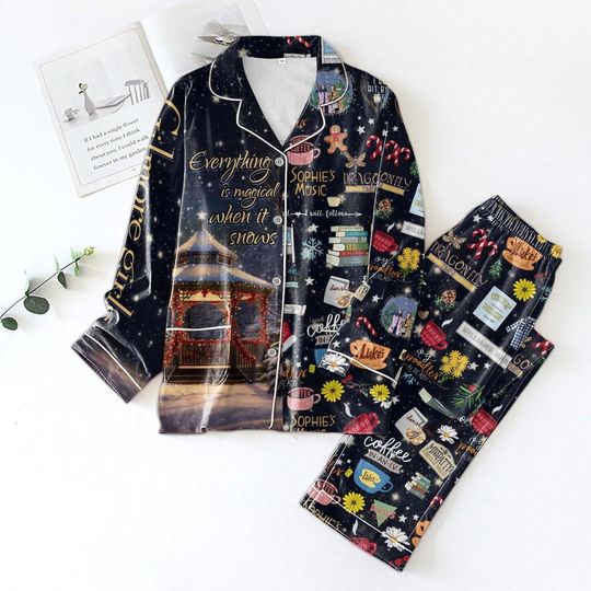 Gilmore Girls Xmas Pajamas, Stars Hollow Christmas Pajamas, Lukes Dinner Shirt, Lukes Coffee Pajamas, Gilmore Girls Series Gift