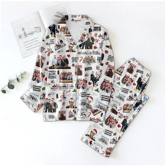 The Office Christmas Pajamas, The Office Movie Xmas Pajamas, The Office Sitcom Pajama, The Office Show Pajamas, Schrute Farms Gift