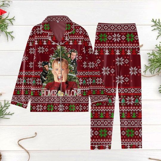 Christmas Home Alone Pajamas, Kevin Alone Pajama Set, Kevin Alone Holiday Pajamas, Mccallister Kevin Xmas Pajamas, Mccallister Pjs Chri