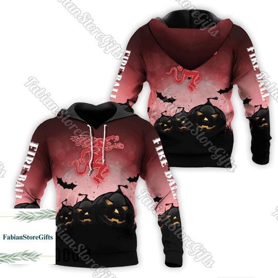 Halloween Fireball Whisky Halloween Night Pumpkin Hoodie, Whisky Hoodies For Men, Fireball Hoodie, Halloween HN Shirt