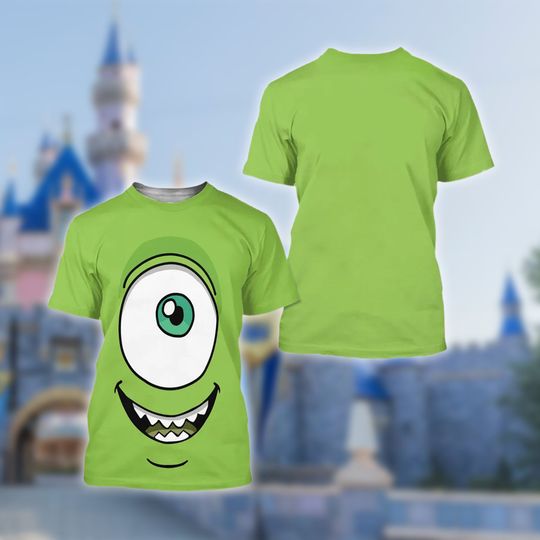Mike Monster Inc Costume T-Shirt, Mike Halloween Cosplay Tee, Monster Inc Character Cosplay Costume Tee, Mike Halloween All Over Print