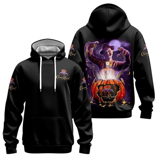 Freddy Krueger Crown Royal Hoodie, Crown Royal Shirt, Halloween Crown Royal Hoodie, Freddy Krueger Hoodie, Whisky Horror Shirt