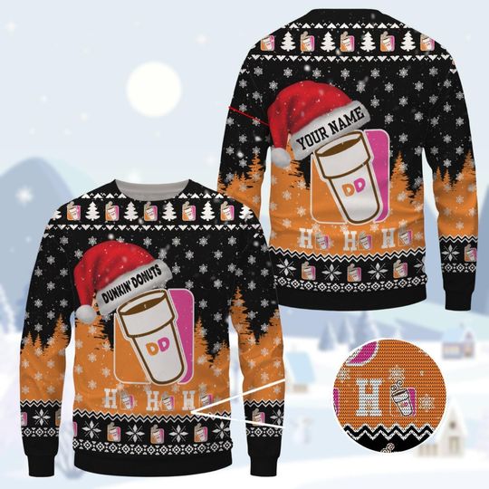 Dunkin Donuts Christmas Sweater, Dunkin Donuts Lover Ugly Sweater Shirt, Coffee Addict Sweater, Just Donut Xmas Sweater, Christmas Gift