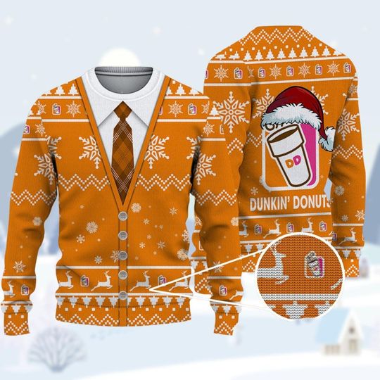 Dunkin Donuts Christmas Sweater, Just Donut Ugly Xmas Sweater, Funny Donuts Ugly Sweater, Coffee Lover Sweater, Ugly Christmas Sweater