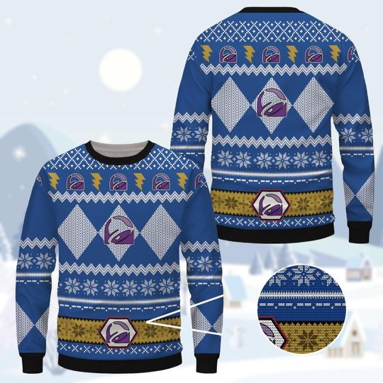 Taco Bell Sweater, Taco Bell Christmas Sweater, Junk Food Ugly Sweater, Burrito Lover Holiday Sweater, Fast Food Ugly Xmas Sweater