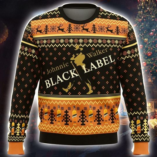 Discover Johnnie Walker Sweater, Whisky Christmas Sweater, Drinking Christmas Sweater, Black Label Ugly Sweater Shirt, Wine Woman Xmas Sweater