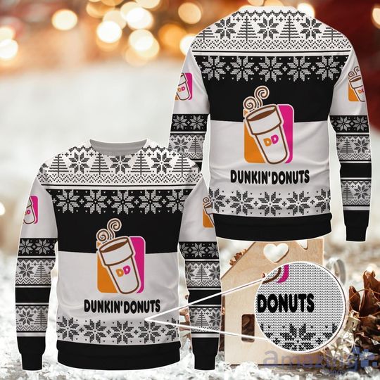 Dunkin Donuts Sweater, Coffee Christmas Shirt, Dunkin Donut Lovers Christmas Sweater For Men, Coffee Lover Ugly Christmas Sweater Shirt