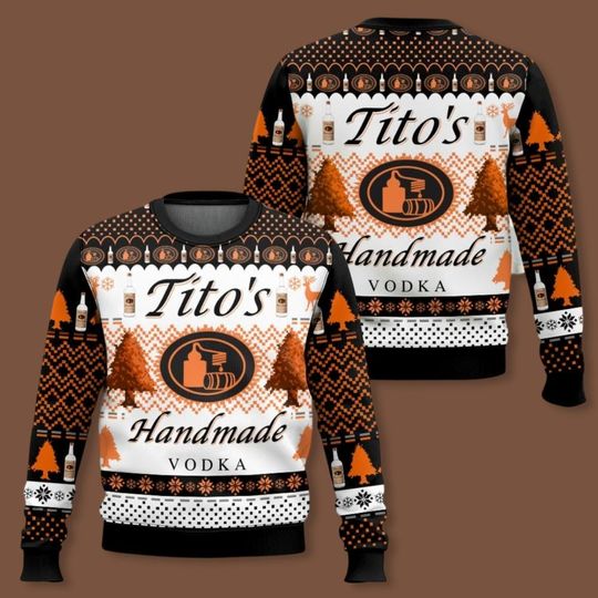 Titos Sweater, Titos Vodka Ugly Sweater, Titos Handmade Xmas Sweater, Beer Holiday Sweater, Vodka Lover Christmas Sweater, Gift For Him