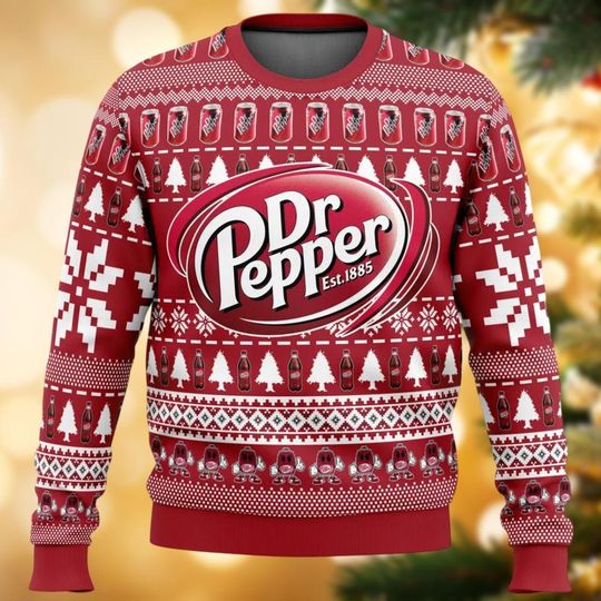 Christmas Dr Pepper Sweater, Dr Pepper Ugly Sweater, Soft Drink Sweater, Holiday Sweater, Ugly Sweater Shirt For Men Women,Xmas Sweater
