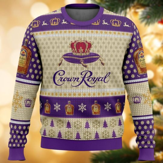 Christmas Crown Royal Ugly Sweater, Royal Whisky Sweater, Holiday Sweater, Ugly Sweater Shirt For Men And Women, Alcohol Xmas Sweater