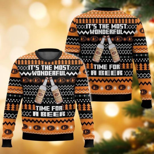 Titos Handmade Vodka Christmas Ugly Sweater, It's The Most Wonderful Time For A Beer Xmas Sweater, Drinking Sweater For Men And Women