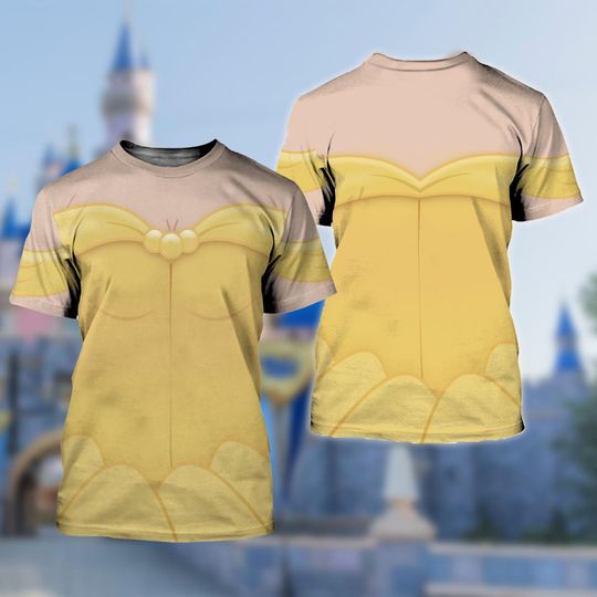 Belle Halloween Costume Shirt, Beauty And The Beast Cosplay Costume Shirt, Cartoon Movie Costume 3D Sweatshirt, Halloween Gift