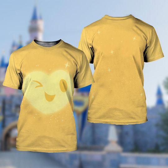 Yellow Star Unisex 3D Costume Shirt, Wish Asha Princess Costume Halloween, Wishing Star Cosplay, Cute Fairytales Outfits, Yellow Star Shirt