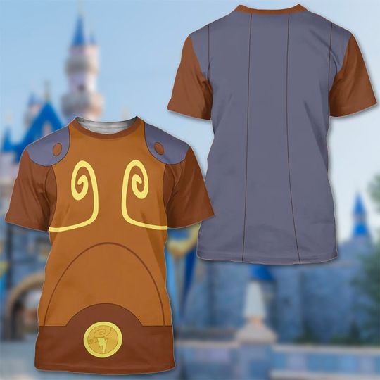 Greek God Costume Cosplay 3D Shirt, Strength God Adventure Halloween Costume Shirt, Funny Cartoon All Over Print 3D Group Matching Tee