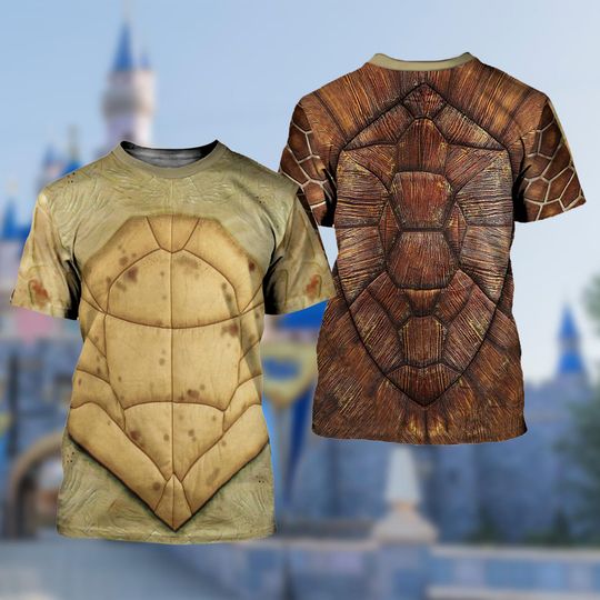 Finding Nemo Crush Costume T-Shirt, Finding Nemo Character Cosplay Costume Shirt, Crush The Turtle Cosplay Tee, Halloween All Over Print Tee