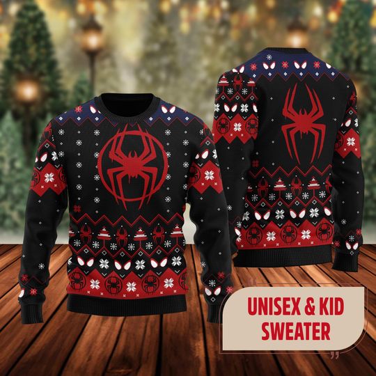 Spider Across Ugly Christmas Sweater, Spider Hero Ugly Christmas Shirt, Xmas Sweatshirt, Christmas Gift For Men Women Kid, Spider Movie Tee
