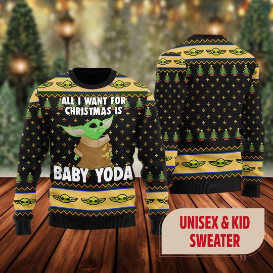 Cute Green Baby Ugly Christmas Sweater, All I Want For Xmas Is Baby Sweatshirt, Christmas Gift For Men Women Kid, Alien Christmas Sweater