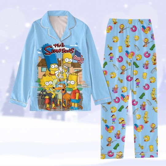 The Simpsons Family Pajamas, Homer Simpson Pajamas,  Movie Simpson Pajamas Set, Disneyland Pajamas For Party, Cartoon Holiday Pajamas