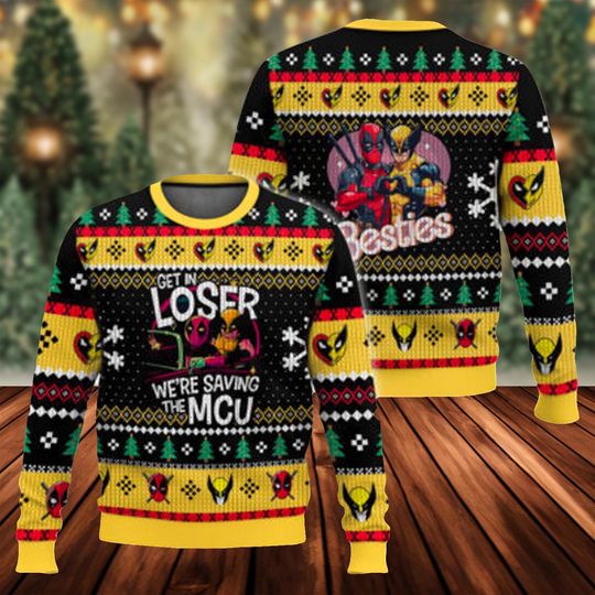 Get in Loser Deadpool Wolverine Ugly Sweater, Superhero Ugly Christmas Sweater, Xmas Sweatshirt, Christmas Gift for men Women kid