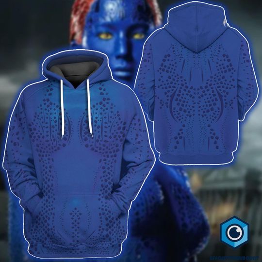 Mystique Cosplay Tshirt Sweatshirt Hoodie, Mystique 3D Full Over Print Hoodie, Mystique Xmen Cosplay Shirt, X-men Comics Shirt