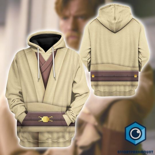 Obi Wan Kenobi Full Over Print 3D Hoodie | Obi Wan Kenobi Cosplay Shirt | Galaxy Edge Sweatshirt Hoodie | Mandalorian Suit