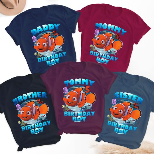 Personalized Finding Nemo Birthday Shirt, Dory Nemo Family Shirt, Magic Kingdom Shirt, Finding Nemo Birthday Boy Party Theme Shirt