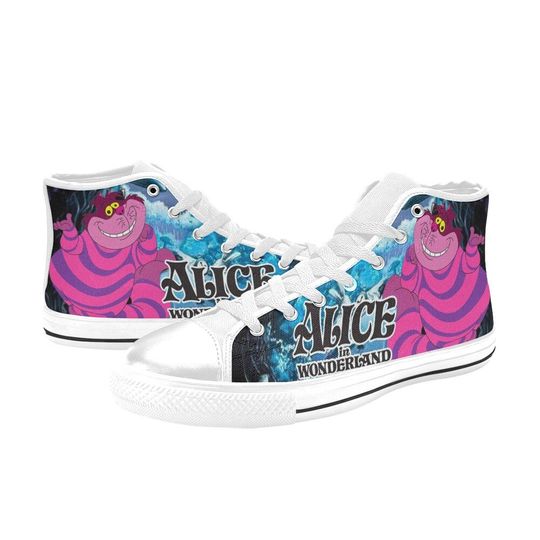 alice in wonderland cheshire cat  High Top Shoes Sneakers
