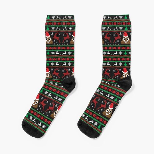 Funny Poop Emoji Christmas Gifts Funny Ugly Christmas Sweaters Style Gifts Socks