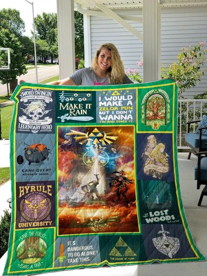 Legend Of Zelda Fleece Blanket, Zelda Blanket, Legend Of Zelda Stained Glass Blanket, Legend Of Zelda Characters Blanket, Home Decor