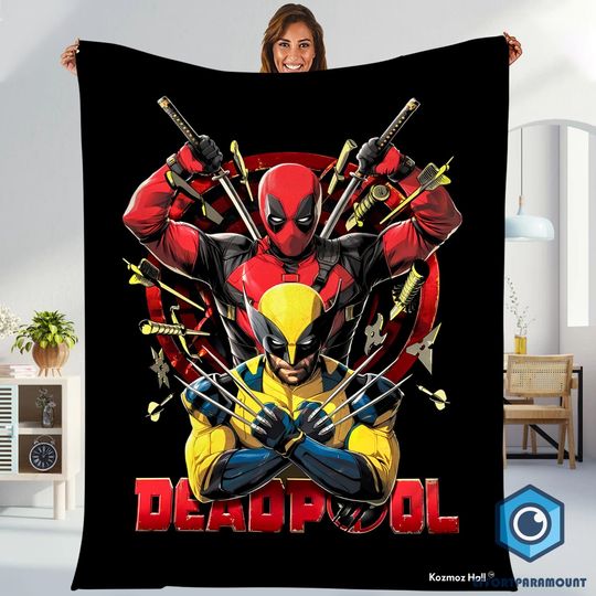 Deadpool and Wolverine Blanket, Deadpool 3 Movie Merch, Deadpool Wolverine, Superhero Christma Blanket, Superhero Christmas Gift For Kids