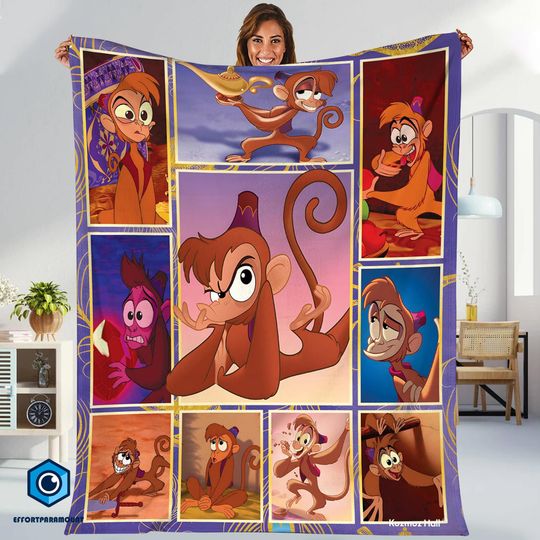 Aladdin Abu Fleece Blanket | Aladdine Magic Blanket | Magic Kingdom Throw Blankets For Bed Couch Sofa | Disneyland Blanket